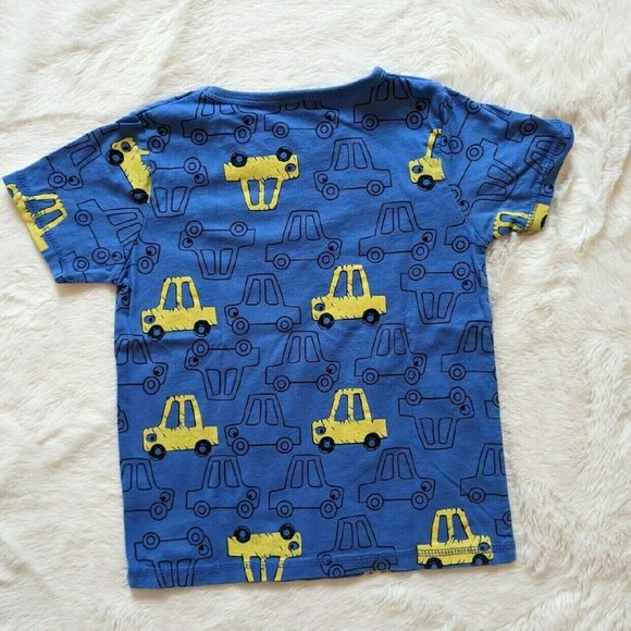 Funny Game Yellow Cars on Blue T-shirt 6T - Picture 2 of 3